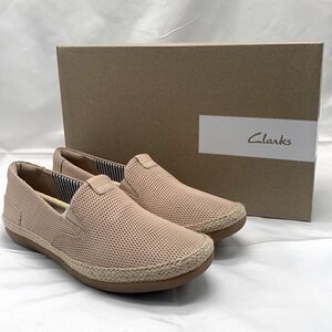 NEW Clarks Woman’s Danelly Sky Flat Blush Leather Cuir Beige Rose Size 5 Medium